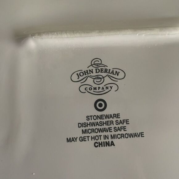 John Derian Chicken rooster holding fork and spoon stoneware serving platter - Picture 2 of 5